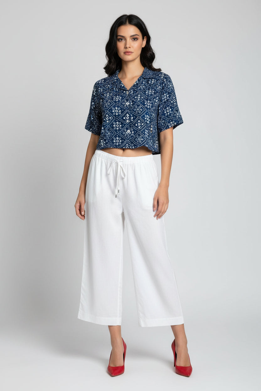 Indigo Floral Crop Set