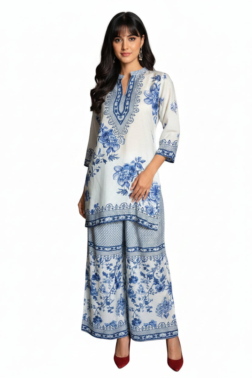 White & Blue Cord Set