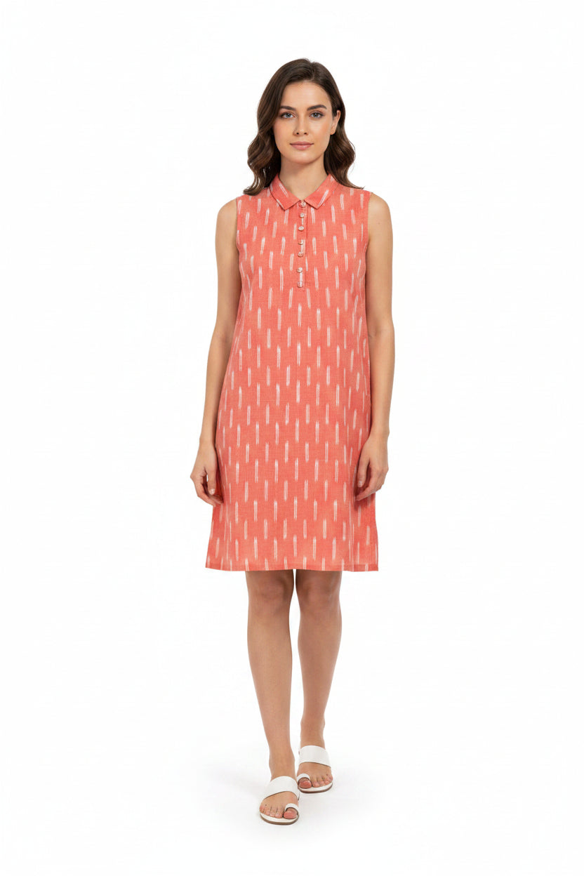 Orange cotton t-shirt dress