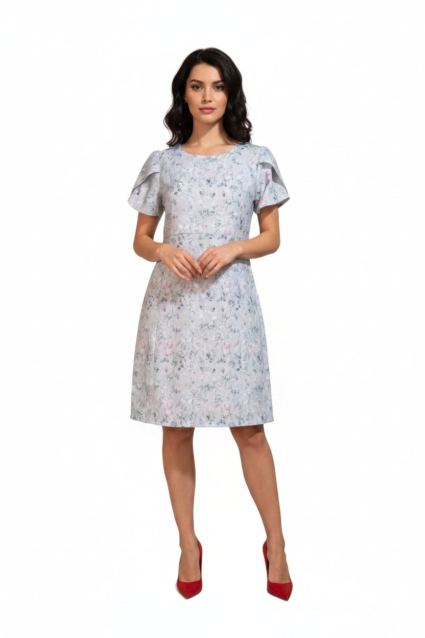 Grey floral dress for women