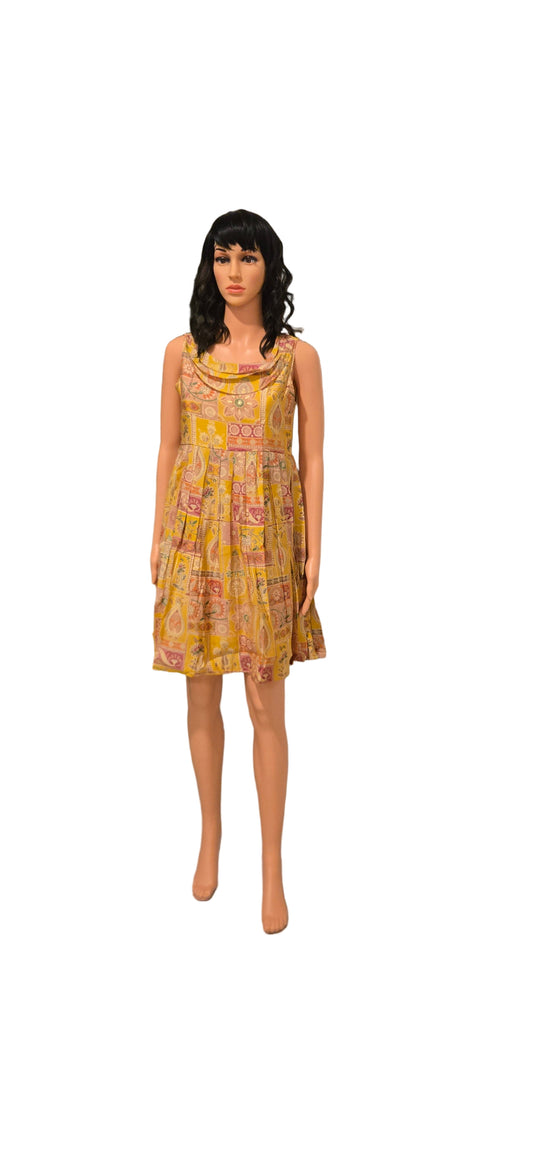 yellow sleeveless dress