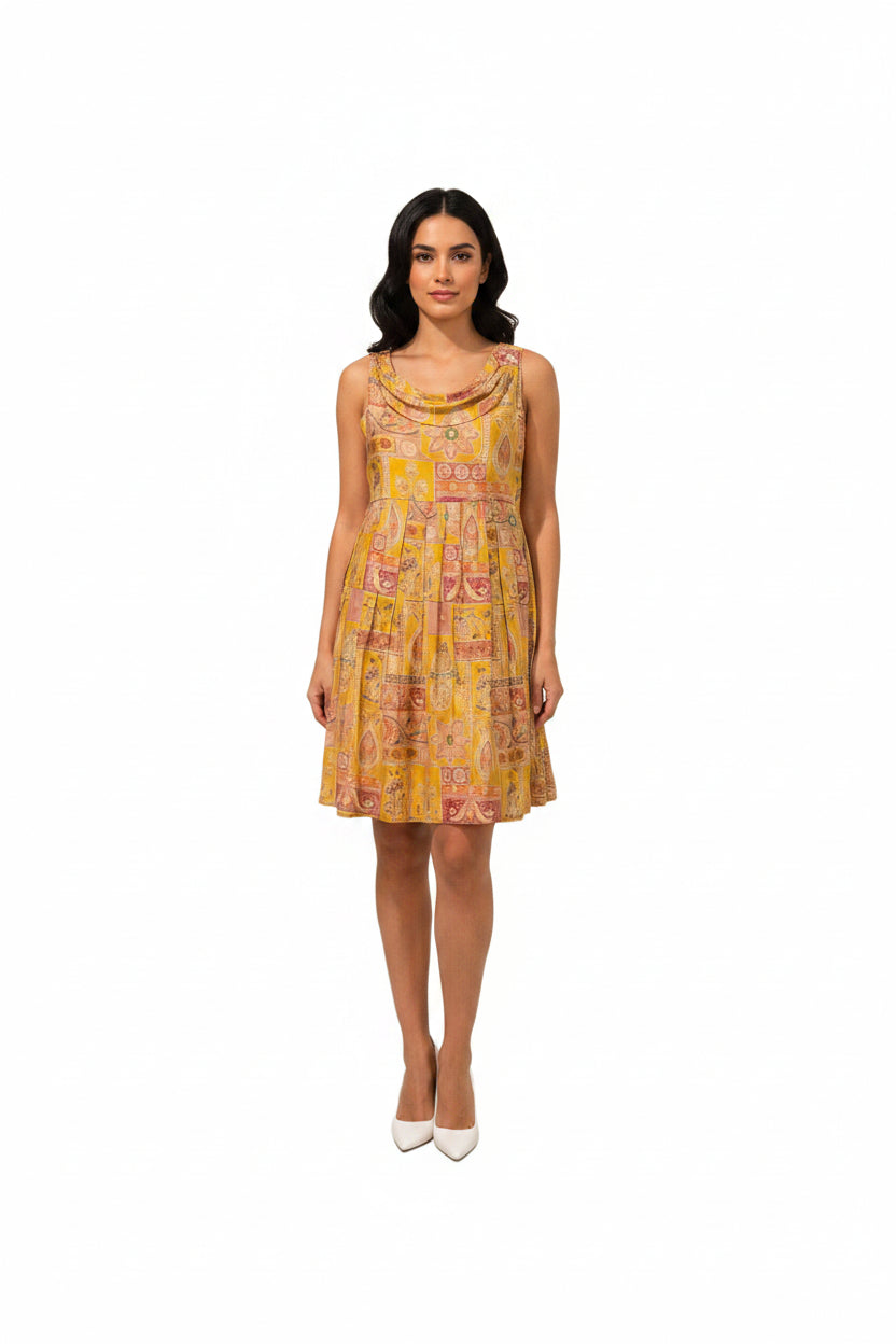 Yellow sleeveless dress