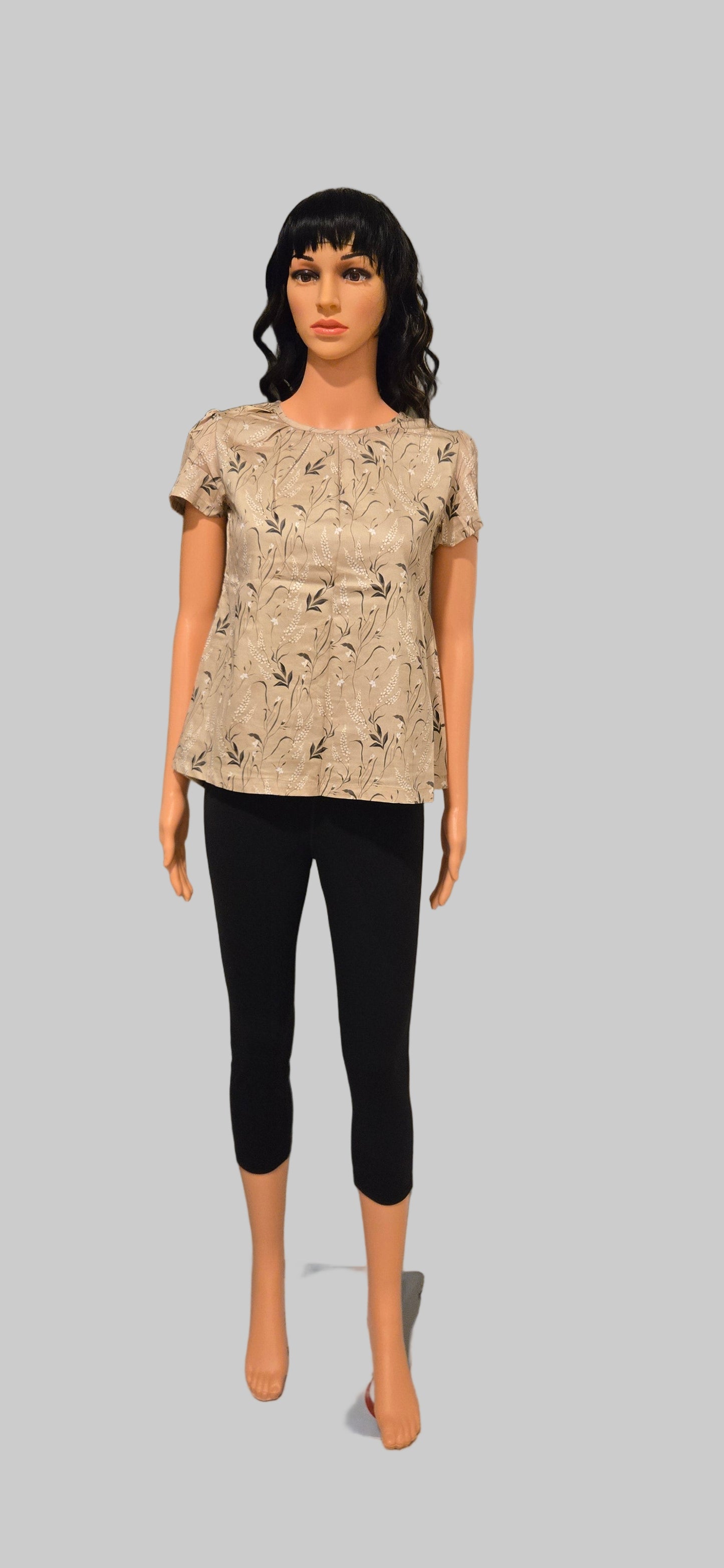 Brown Floral Short Top