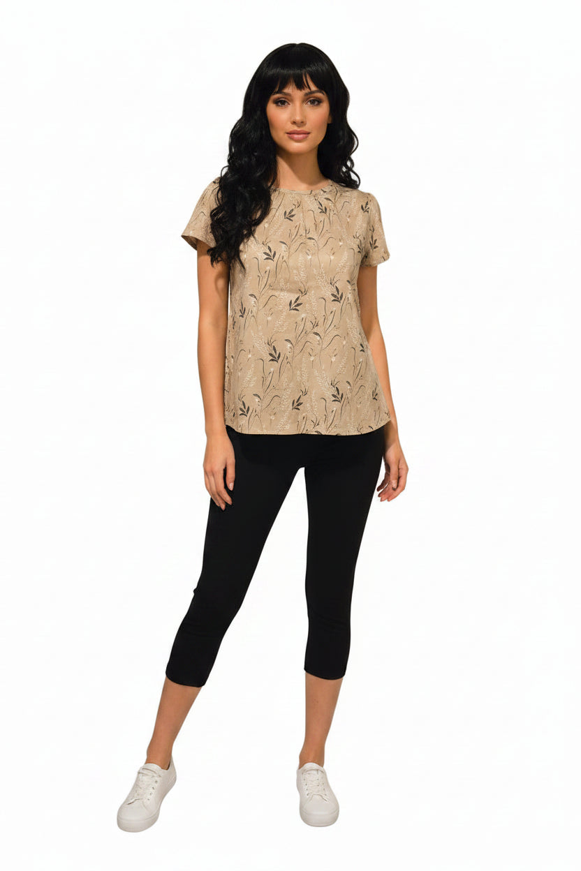 Brown floral short top