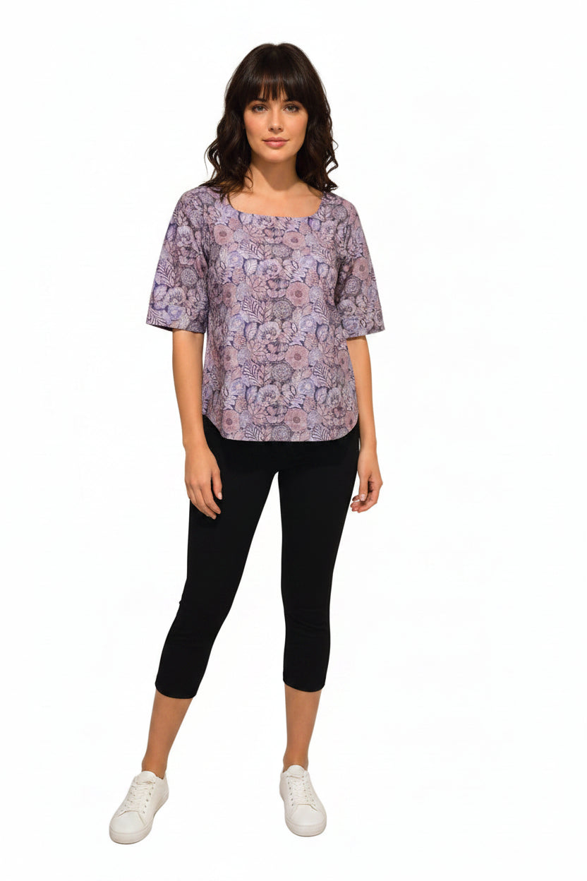 Purple short top for women