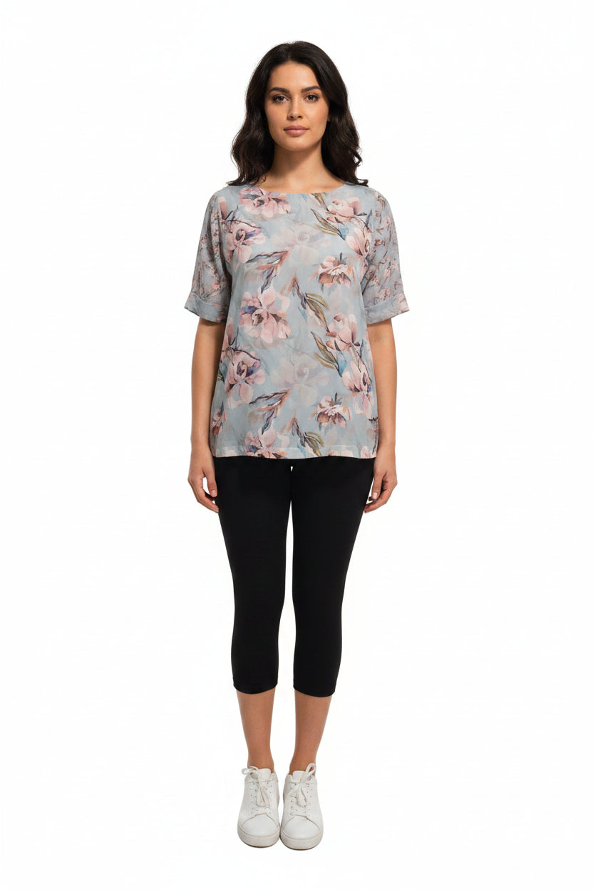 Blue floral top