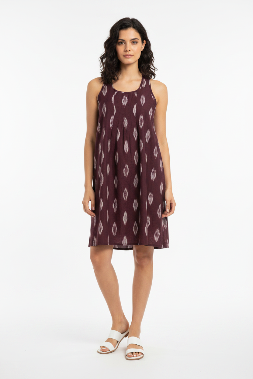 Sleeveless cotton dress for women