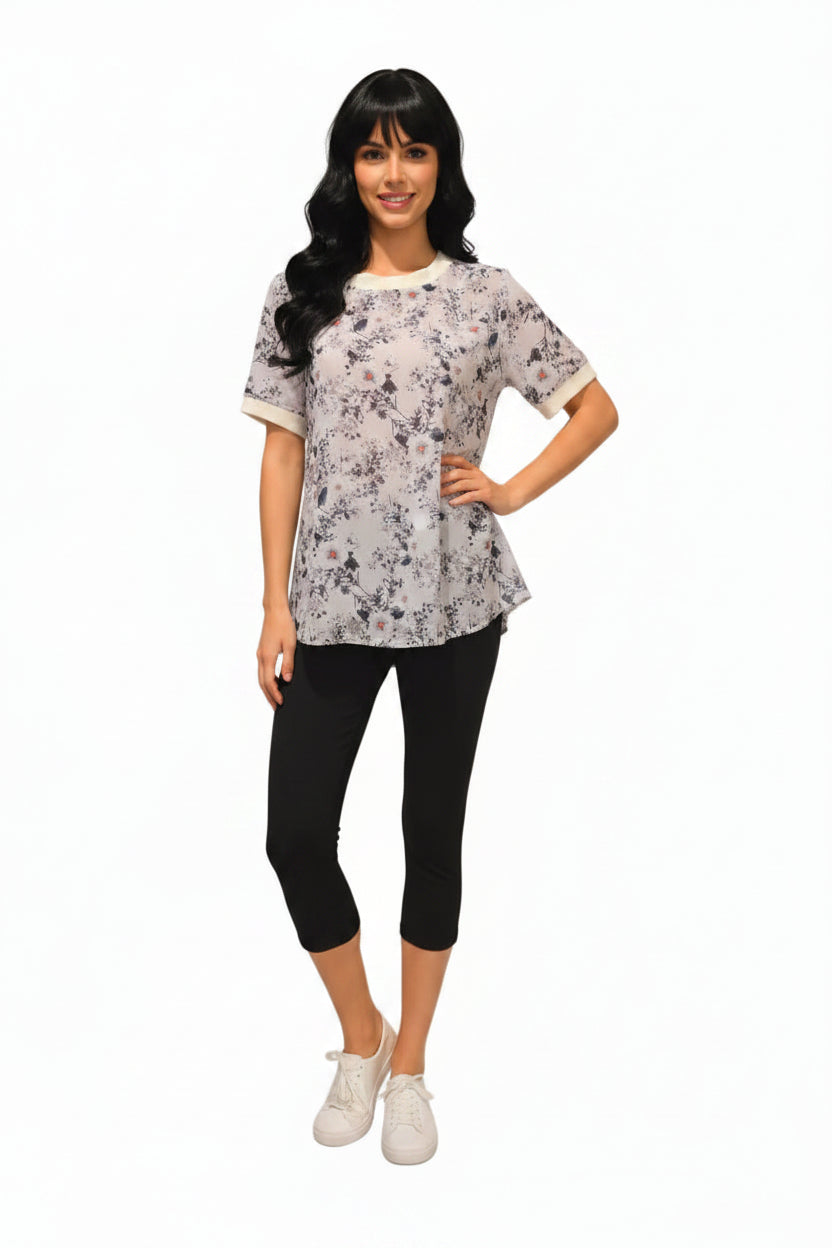 White and blue top for women