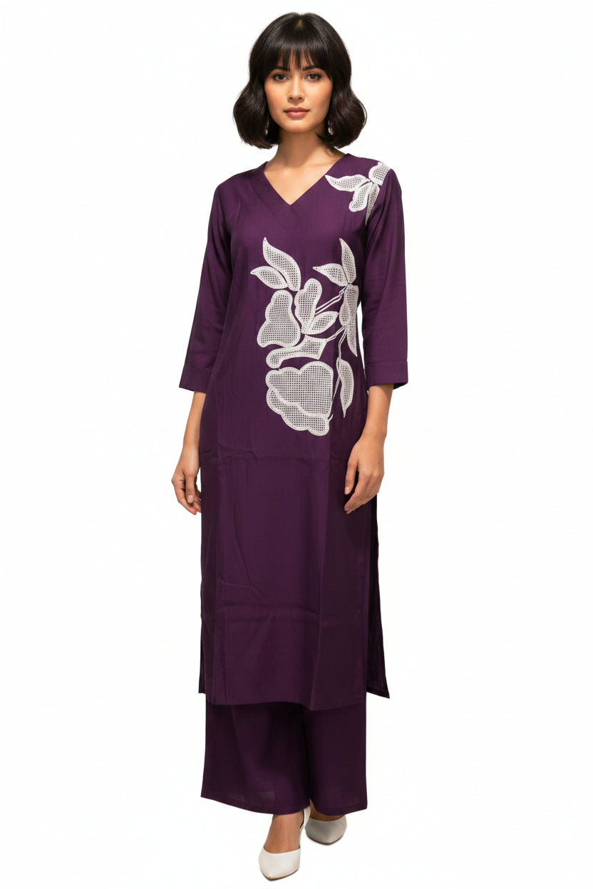 Purple palazzo suit