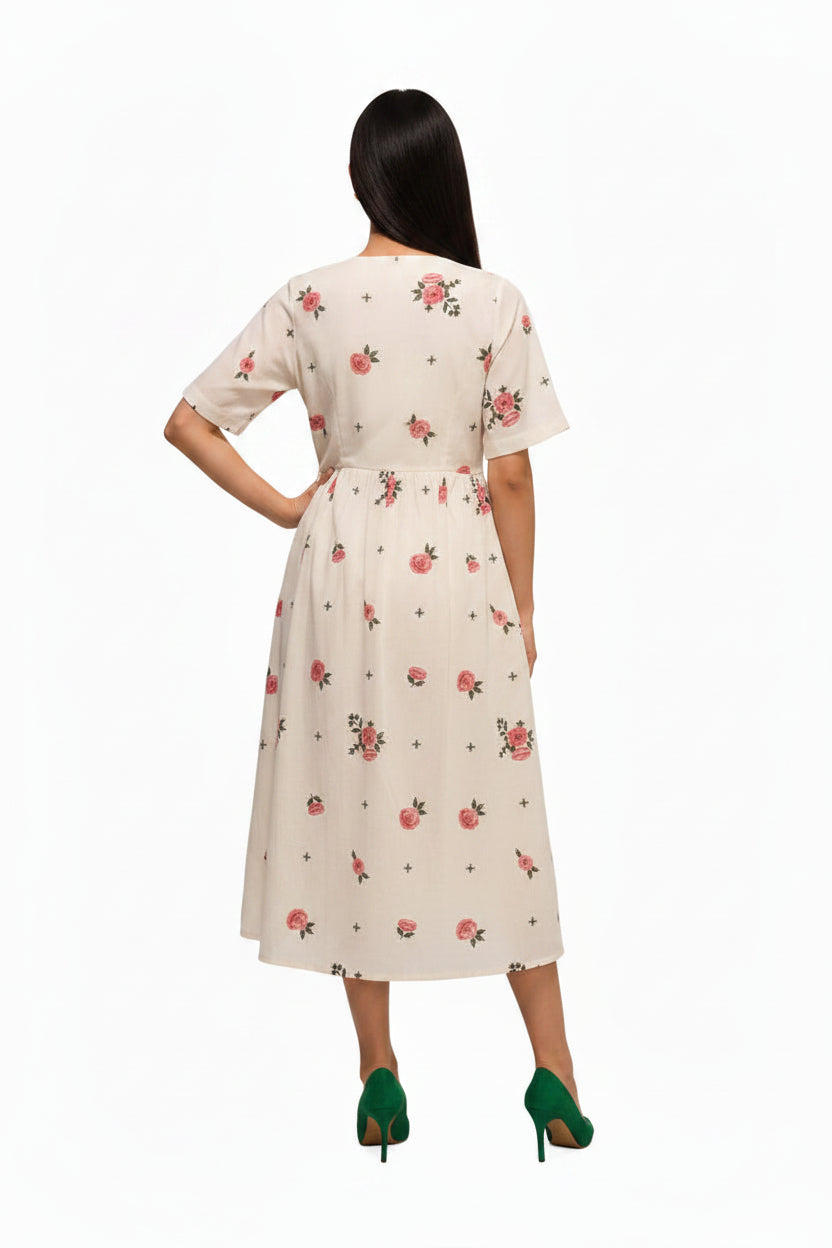 White Cotton Midi Dress