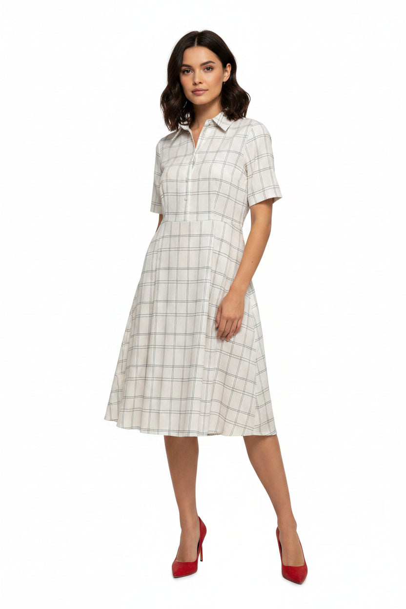 White Plaid Dress