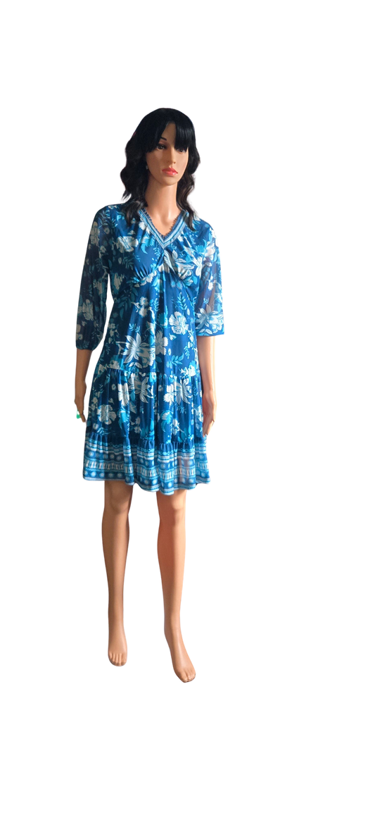 Blue & white dress