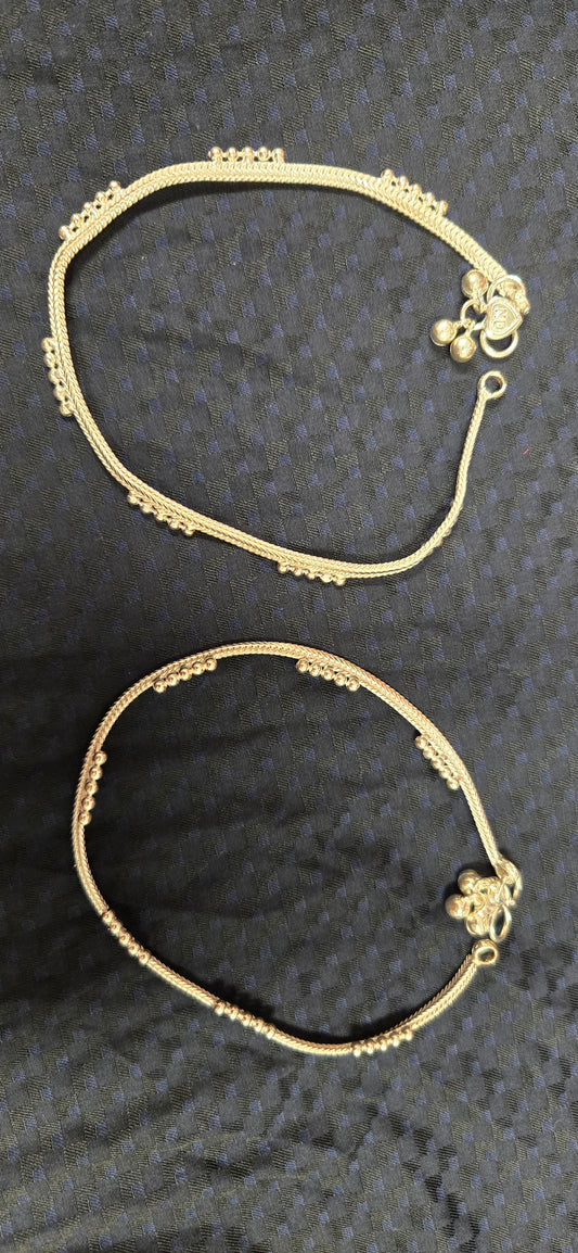 silver - anklets