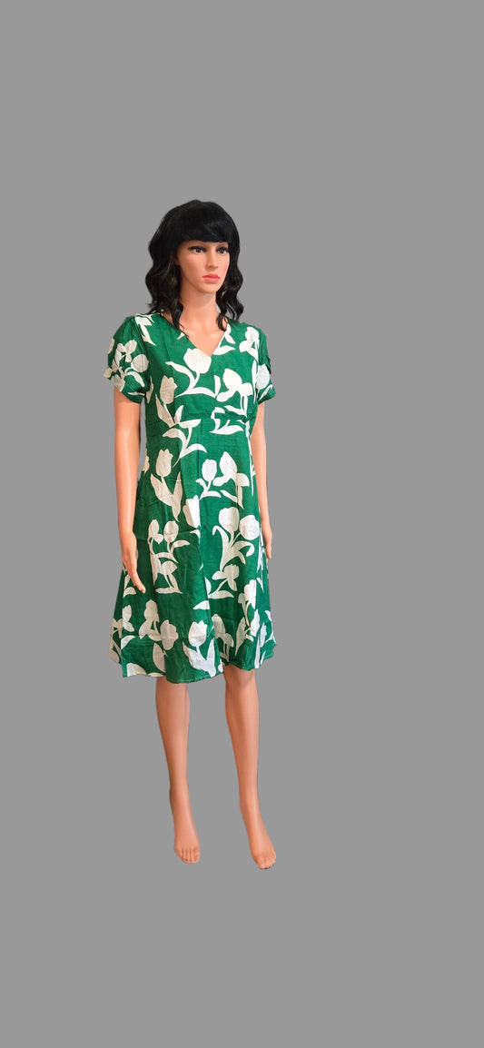 Green floral dress