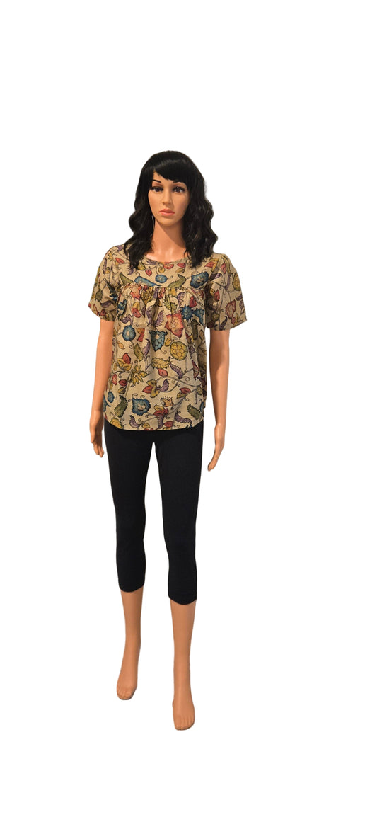 gold printed tops