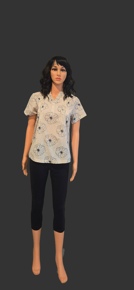 Beige Printed Top