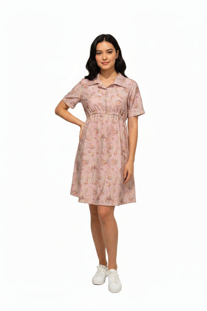 Pink floral dress