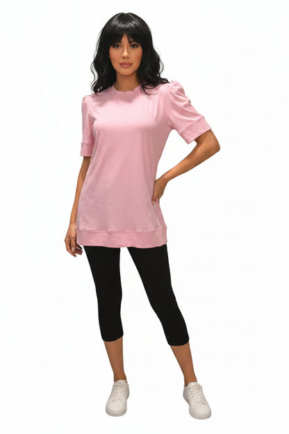 Pink long t-shirt for women