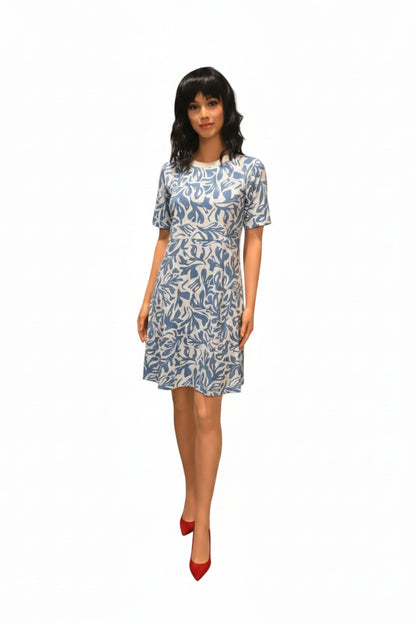 White and blue dress