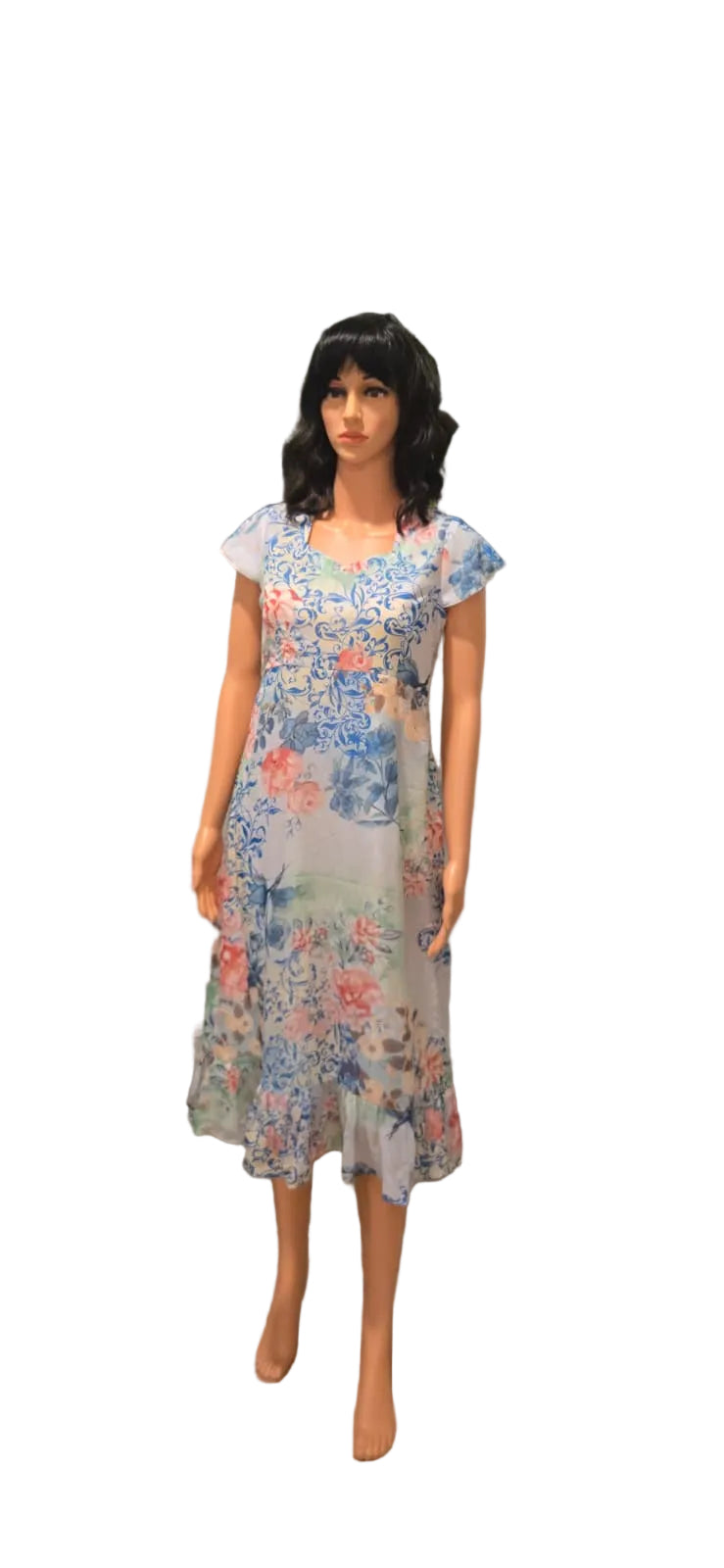 Green Floral Midi Dress