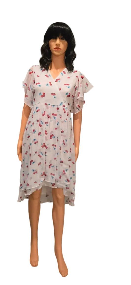 White Cherry Dress Layered