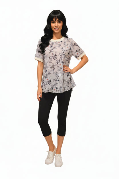 White and blue top for women