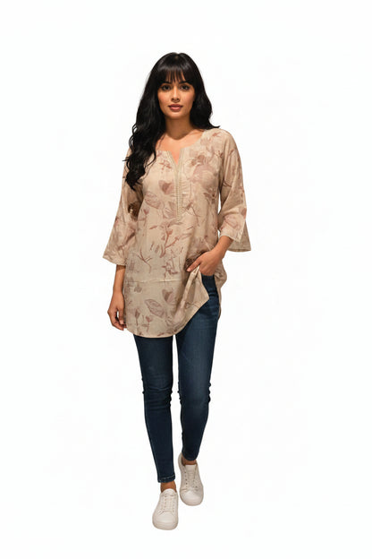 Beige Kurti top for women