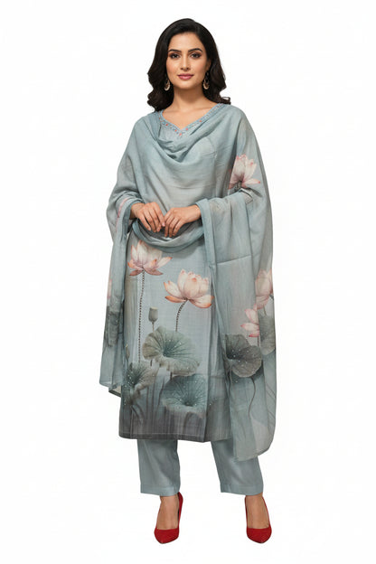 Blue salwar palazzo suit