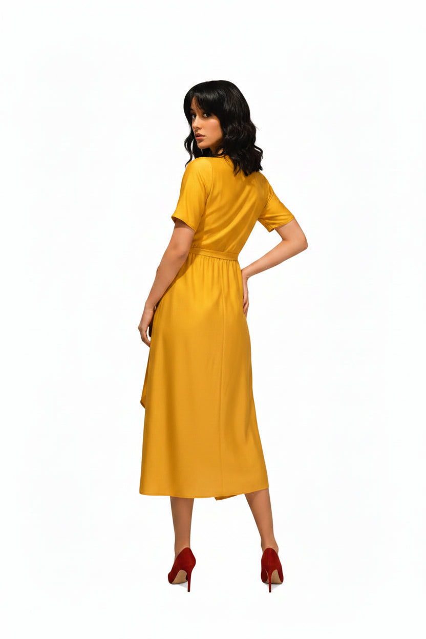 Yellow Wrap Dress