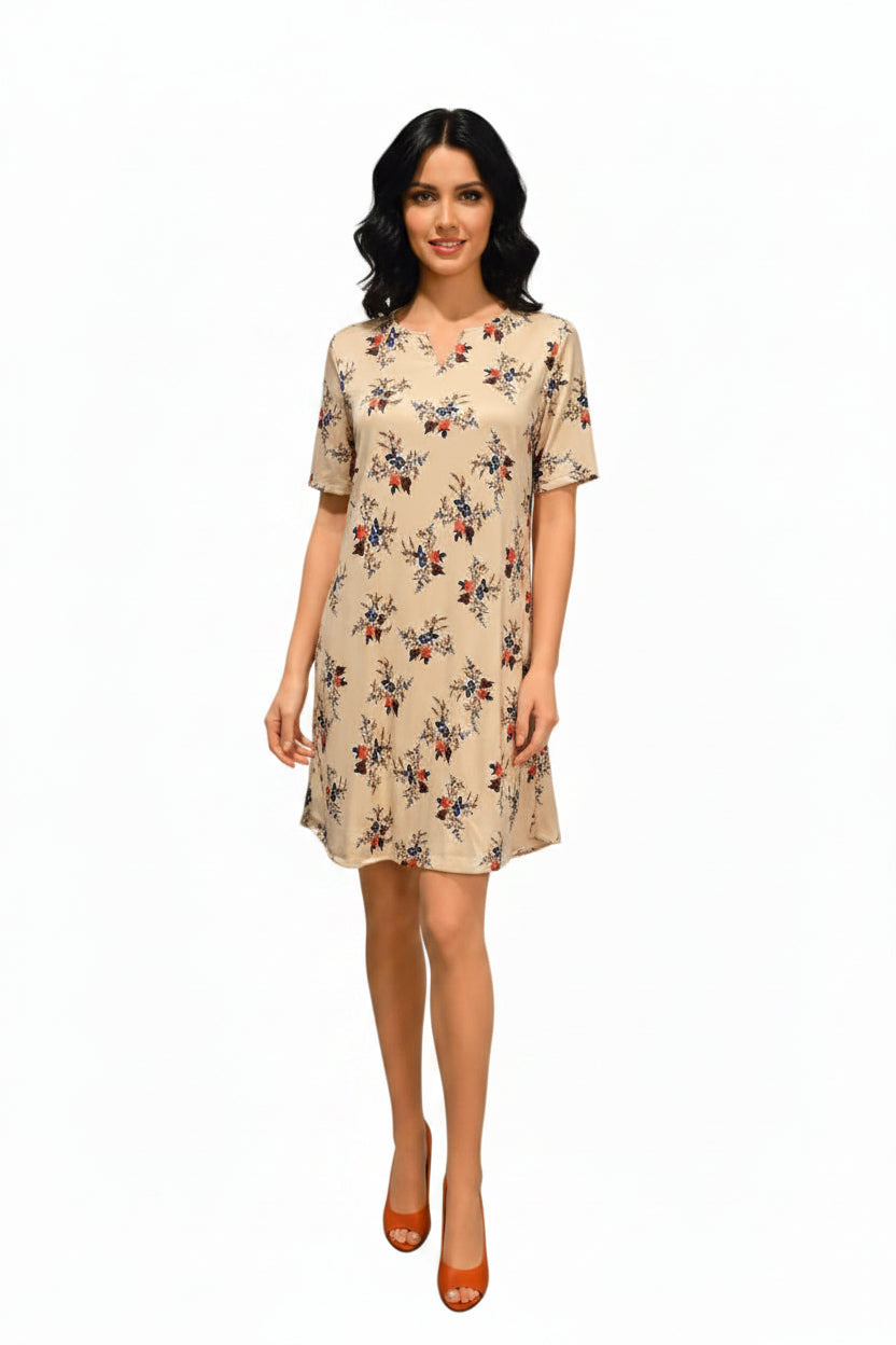 Beige Bloom Dress