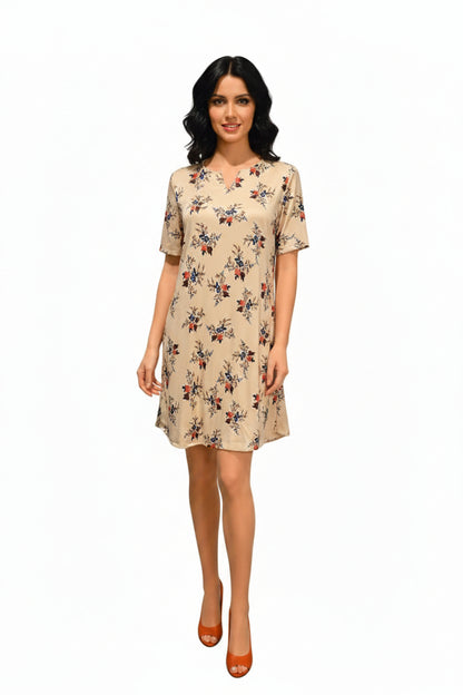 Beige Bloom Dress