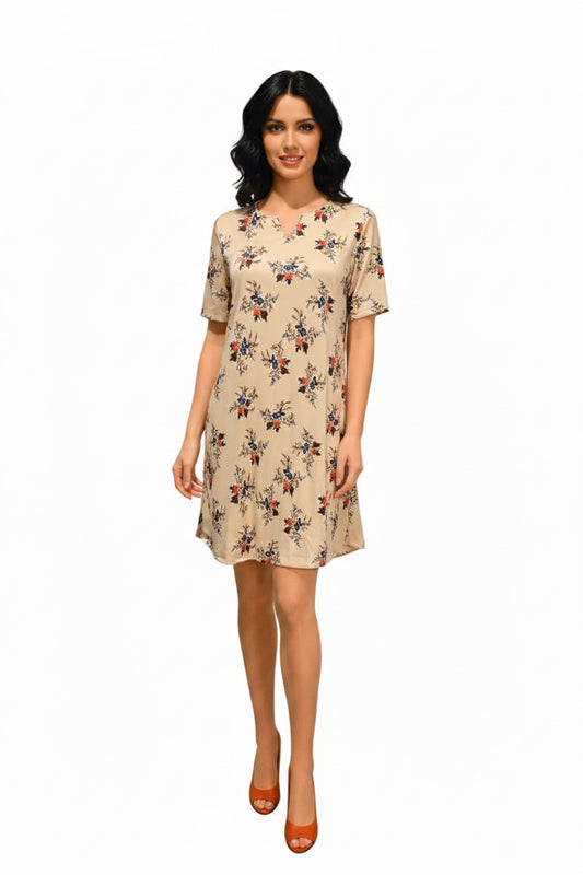 Beige Bloom Dress