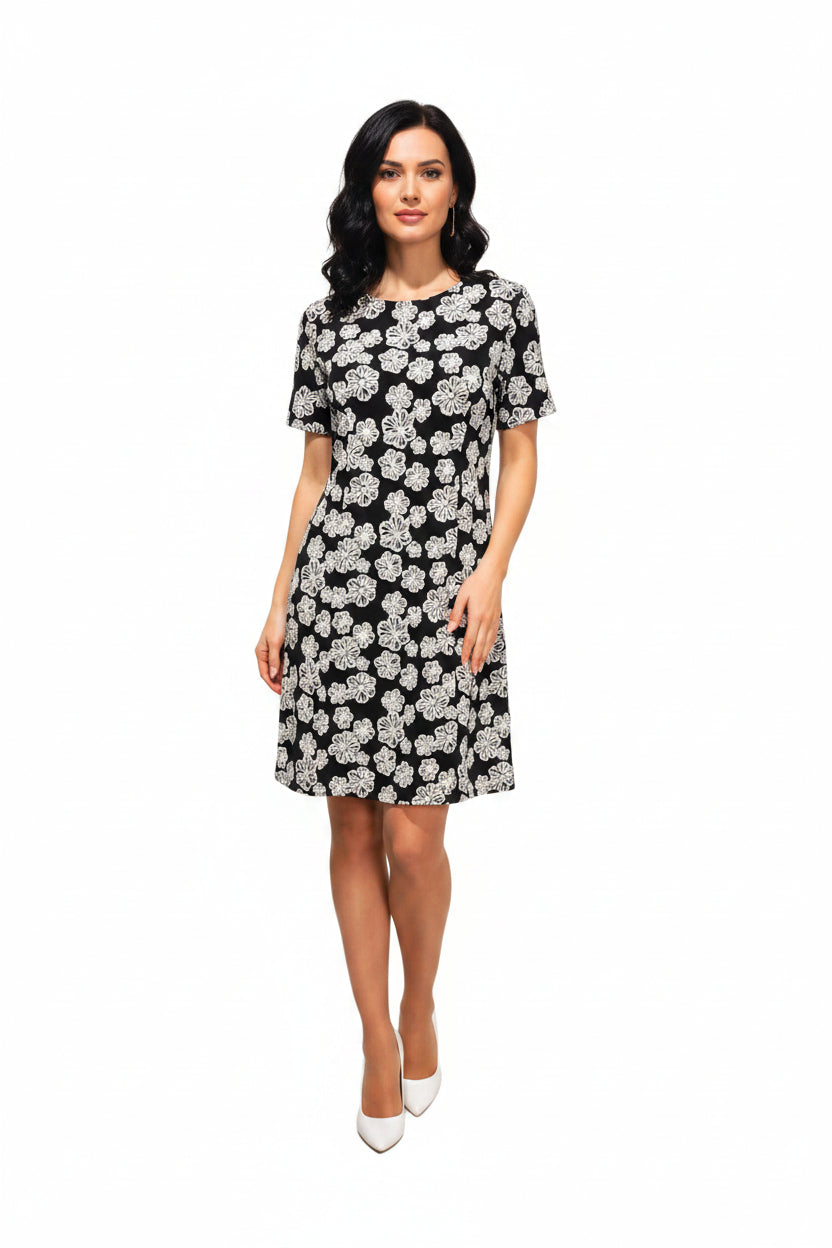 Black-green floral dress