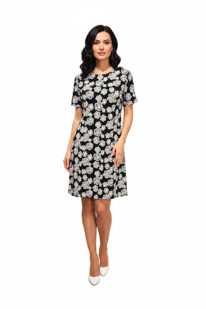 Black-green floral dress