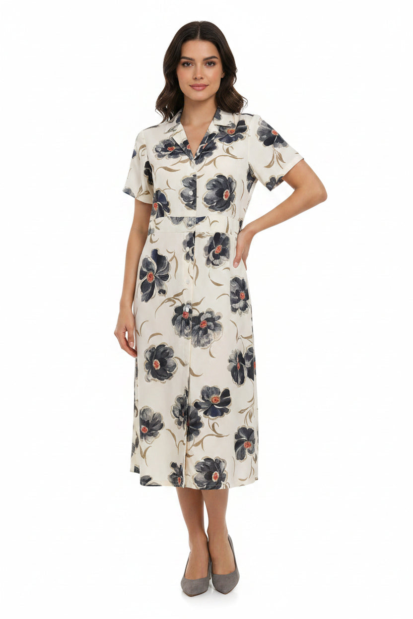 Off-white-grey midi dress
