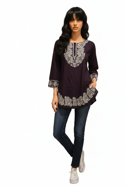 Cocoa Brown Rayon Top