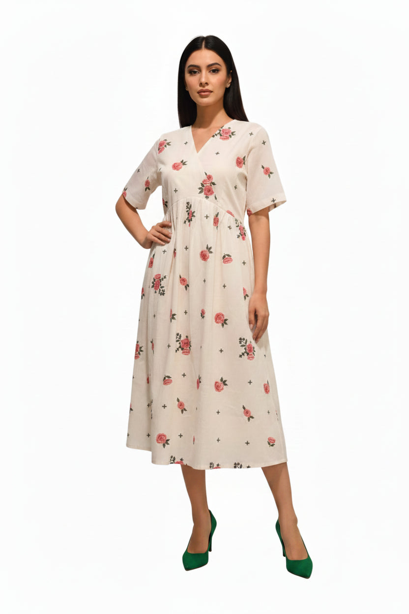 White midi dress
