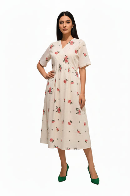 White midi dress