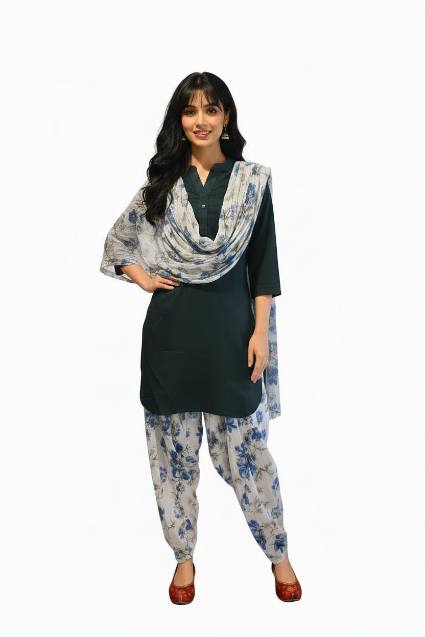 Green cotton Salwar suit