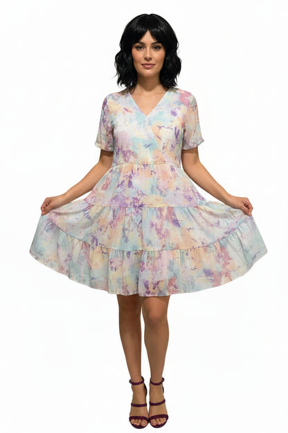 Purple Multi-Color Dress – Bold & Vibrant