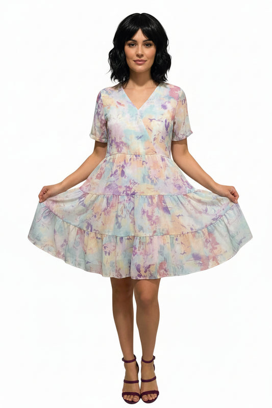Purple Multi-Color Dress – Bold & Vibrant