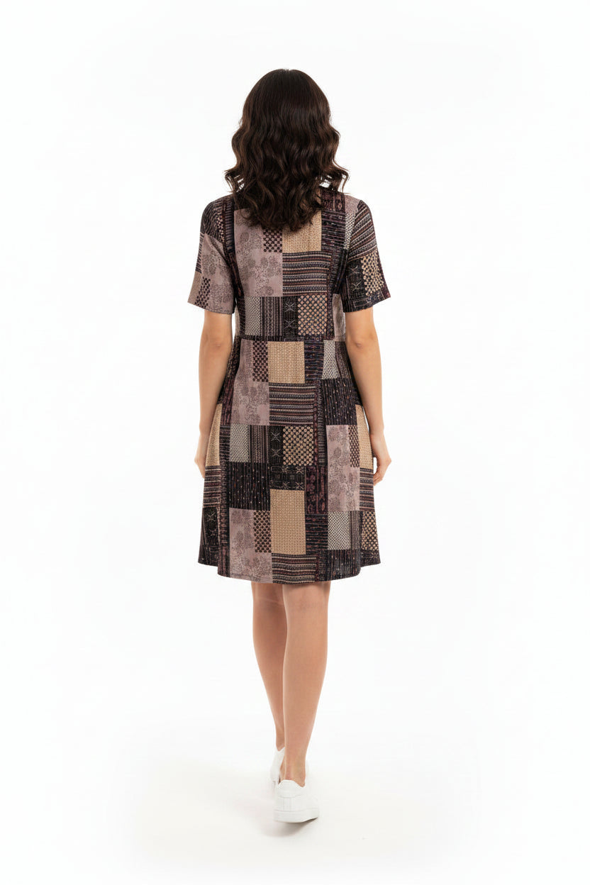 Brown Multi Color Dress