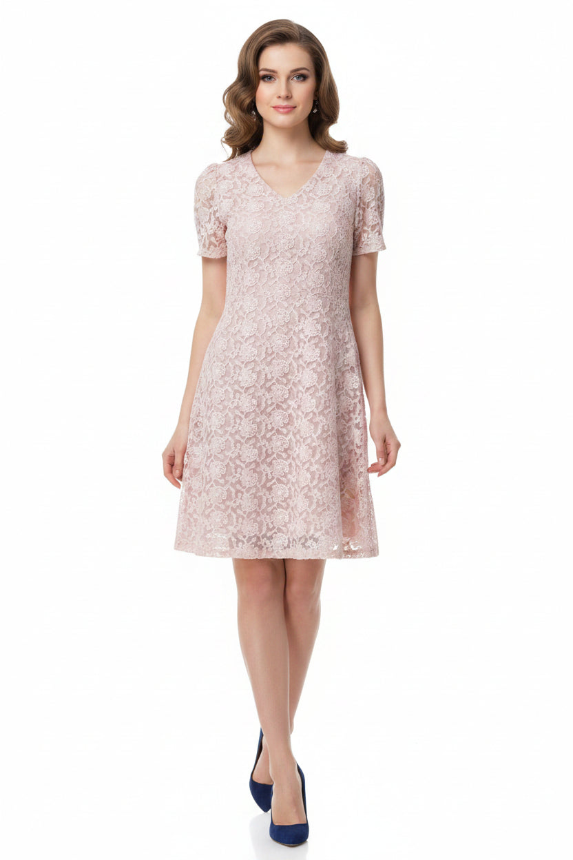 Light pink embroidery dress