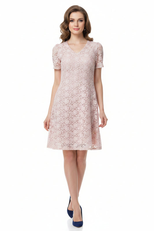 Light pink embroidery dress