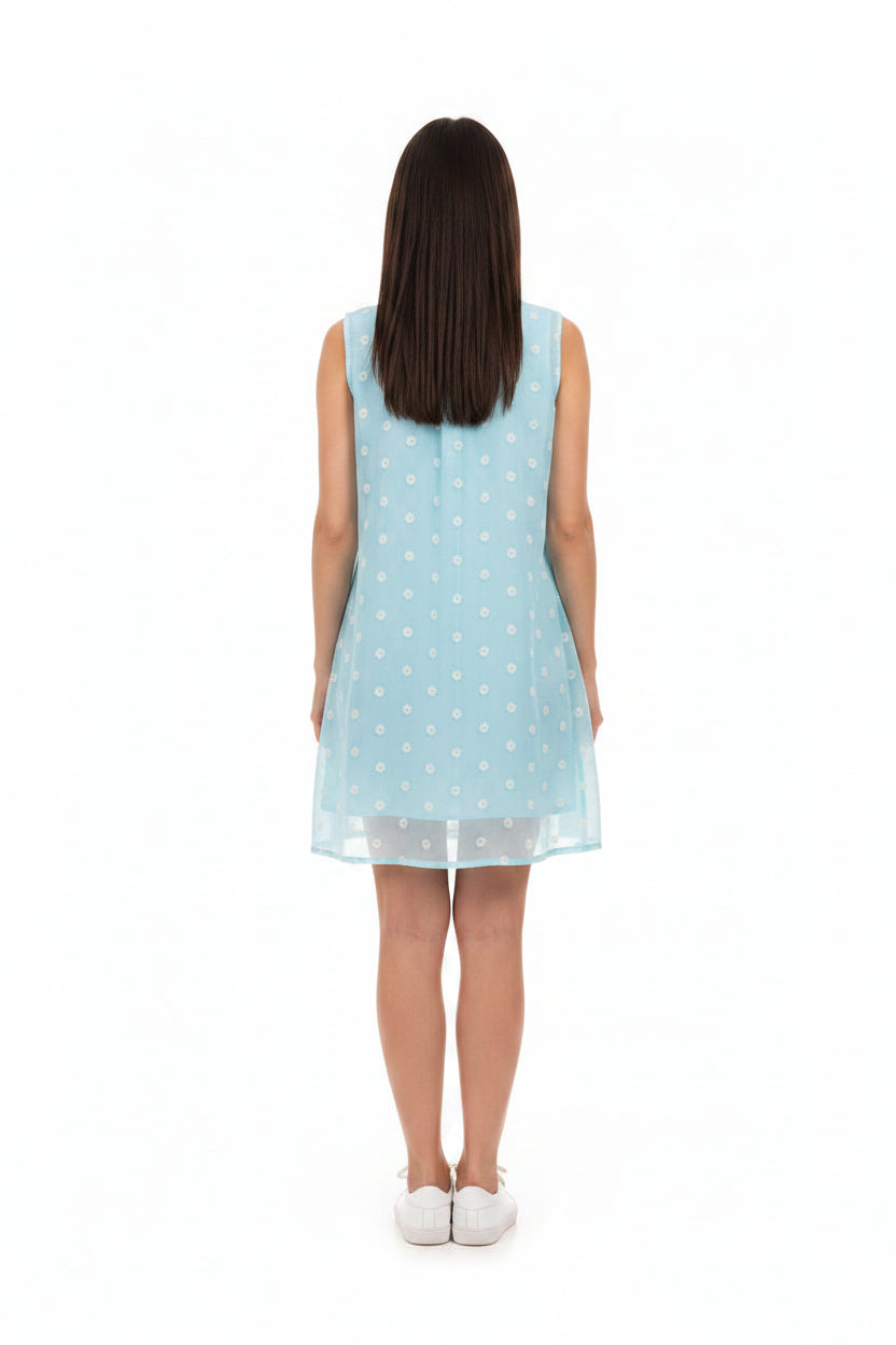 Aqua Petal Shirt Dress