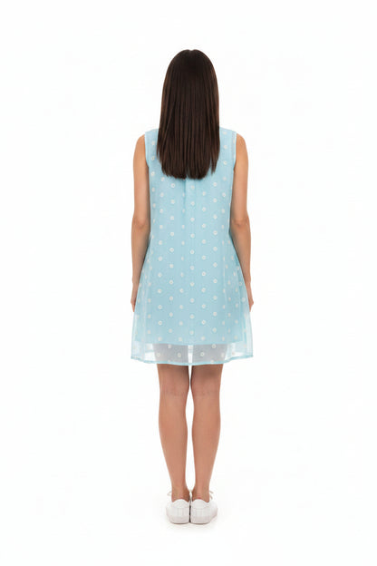 Aqua Petal Shirt Dress