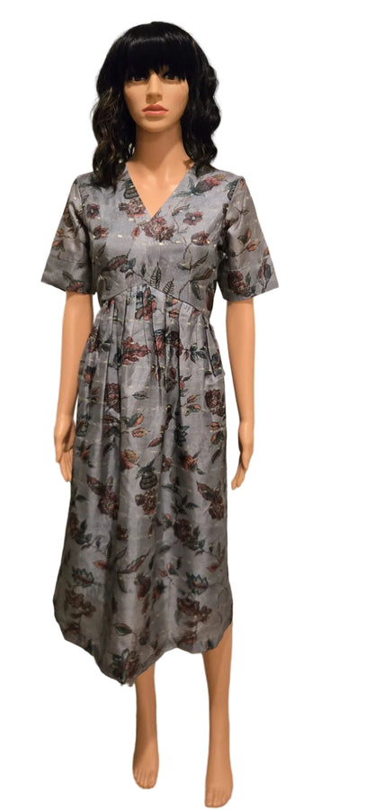 Grey Floral Dress