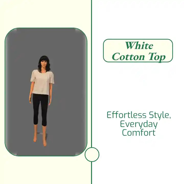 White Cotton Top by@Outfy