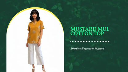 Mustard Mul Cotton Top by@Outfy