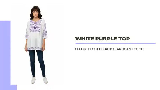White Purple Top by@Outfy